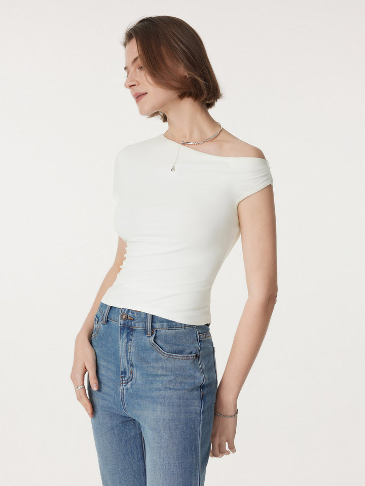 Asymmetrical Cold Shoulder New Airy Brami Top