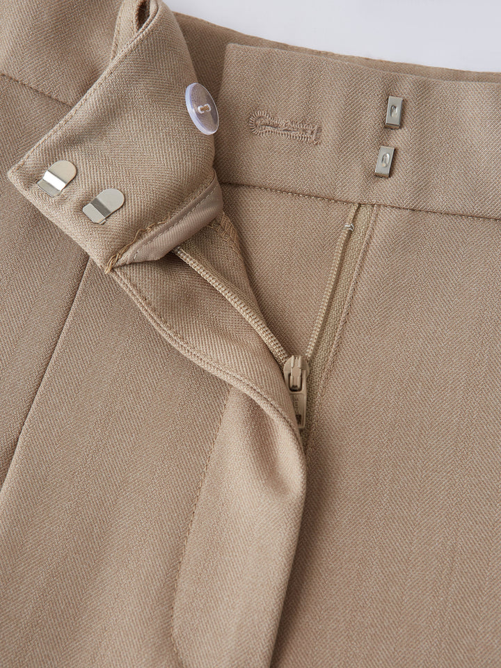 Mid Rise Wide Leg Trousers with Pockets