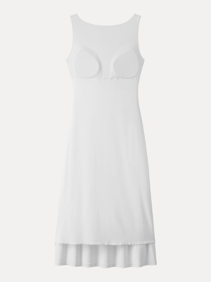 Classy Boatneck Open Back Bandless Midi Brami Dress