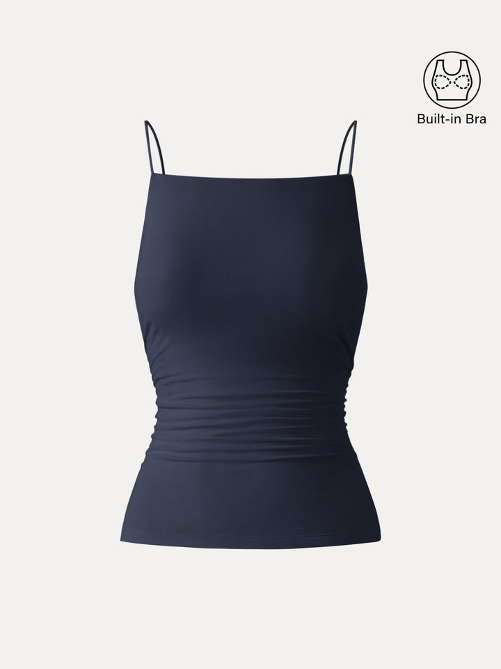 Ultrasoft Side Ruched Spaghetti Brami Midnight Navy XS