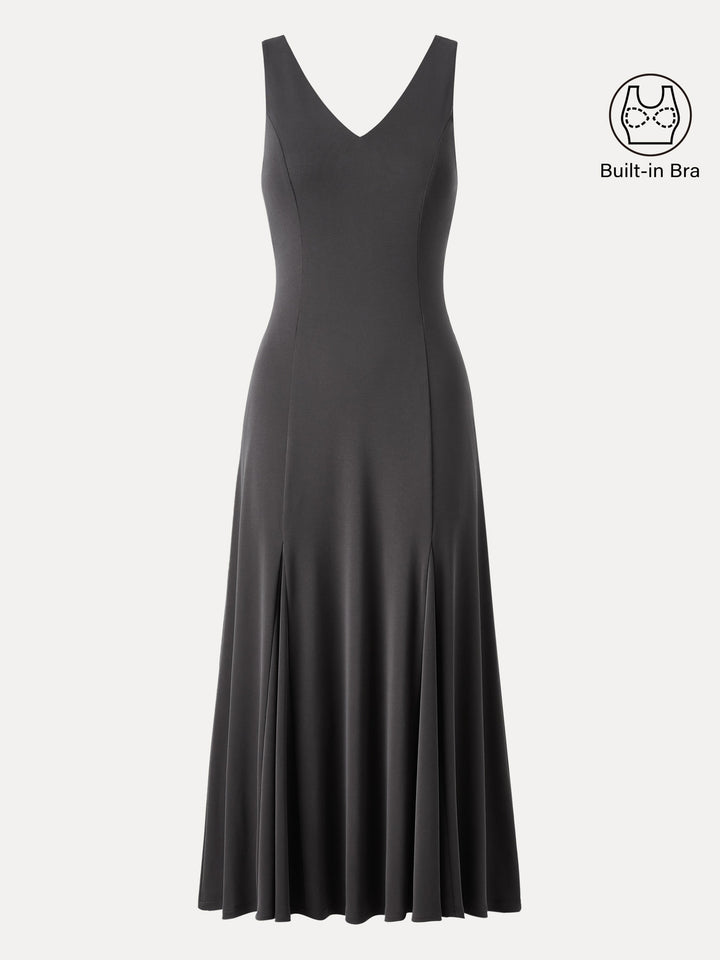 V-neck Fit-and-flare Midi Brami Dress