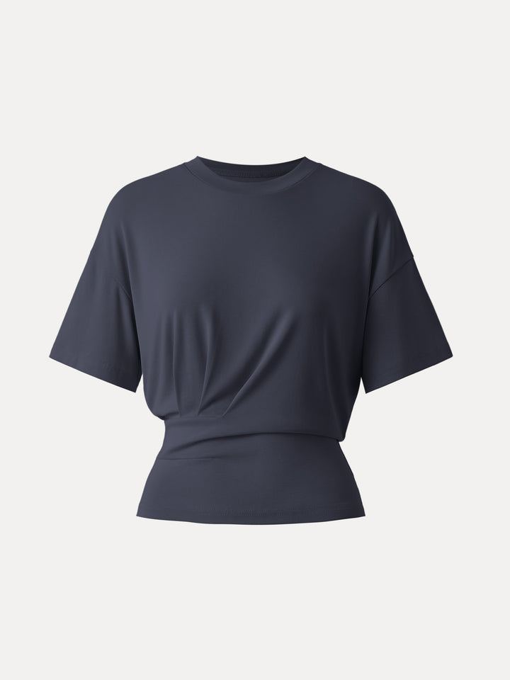 Sandwashed Crewneck Short Sleeve Tucked Tee Deep Navy XS