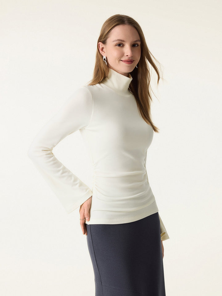 ProWarm Turtleneck Ruched Bell Sleeve Brami
