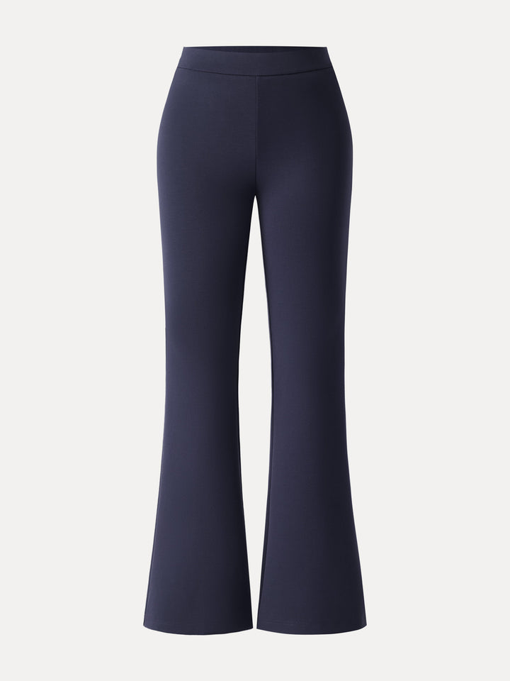 Slimming Ponte High Rise Pull-on Flared Pants Regular Universe Blue