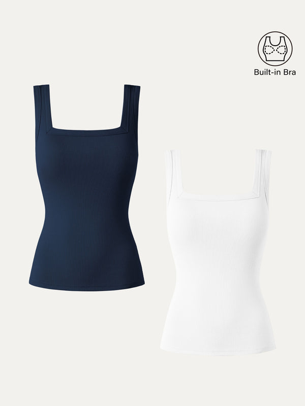 2-teiliges Set Regular Slinky Square Brami Tank Top mit offenem Rücken