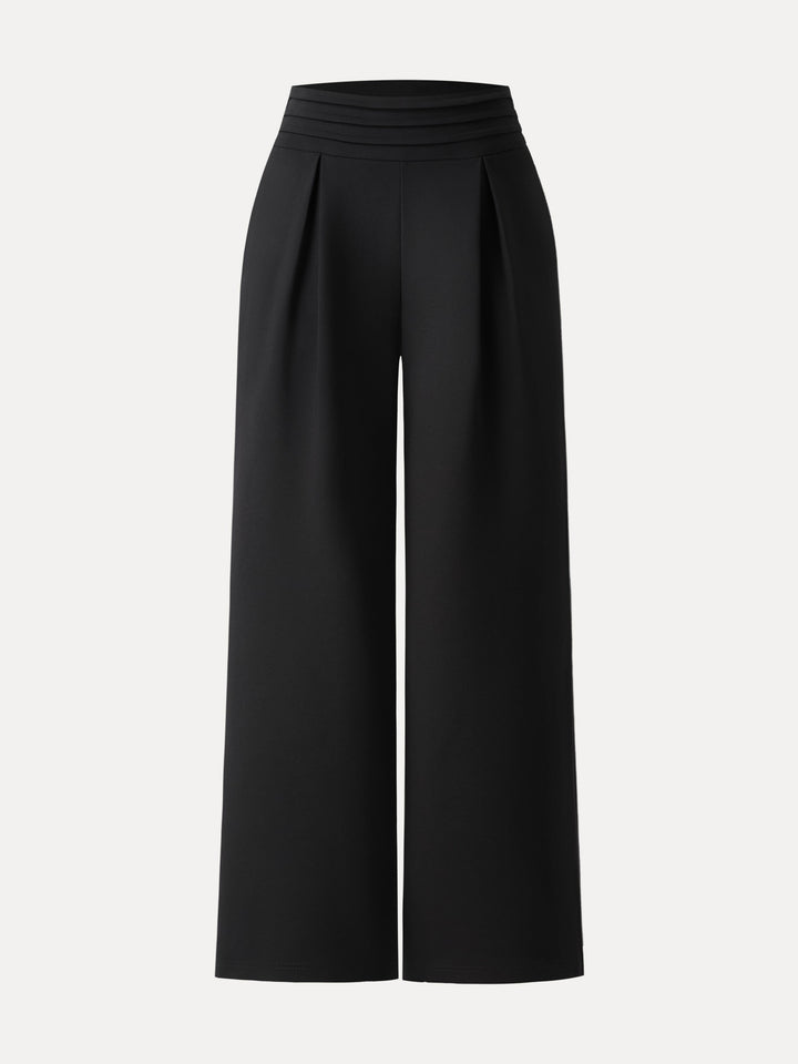 Chic High Rise Wide Leg Trousers with Pockets