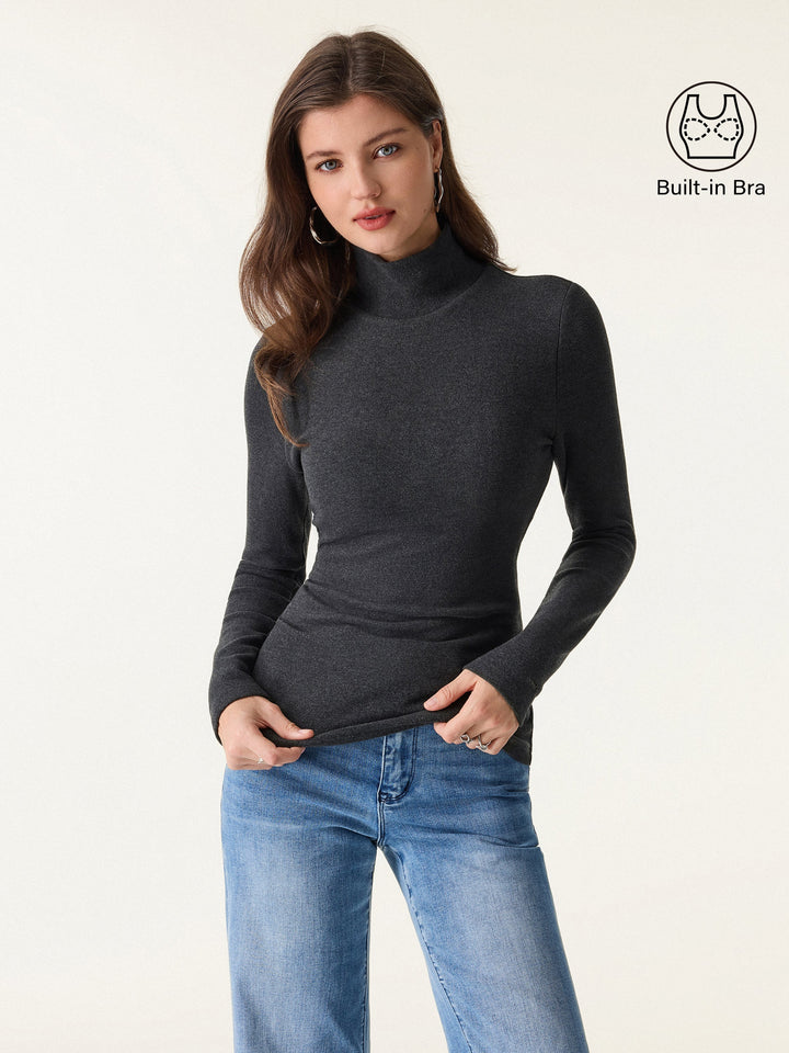 MaxWarm Turtleneck Long Sleeve Brami Heather Black XS
