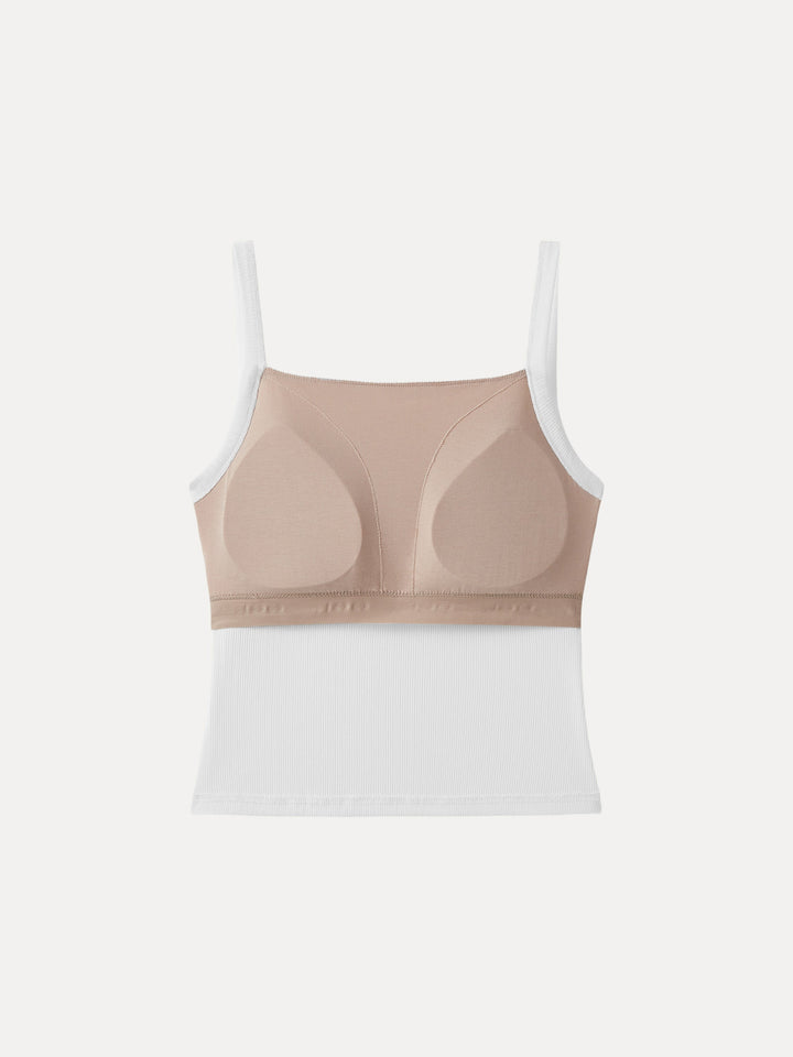 2Pcs Set Stretch Cotton Pointelle Wide Straps Brami Tank