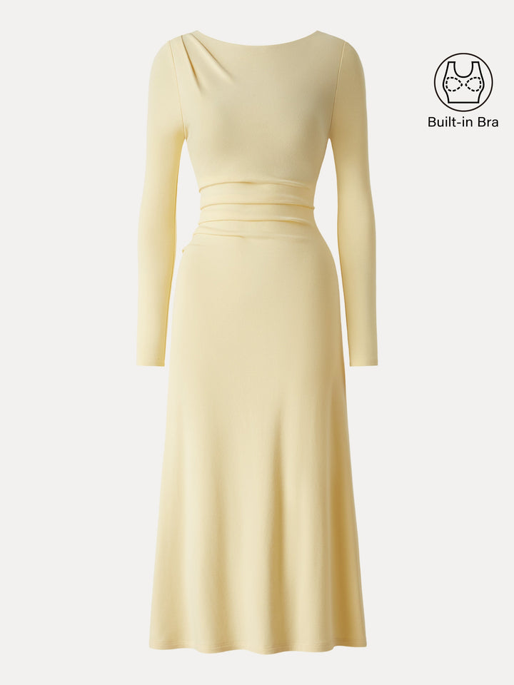 ProWarm Slimming Boatneck Tucked Midi Brami Dress