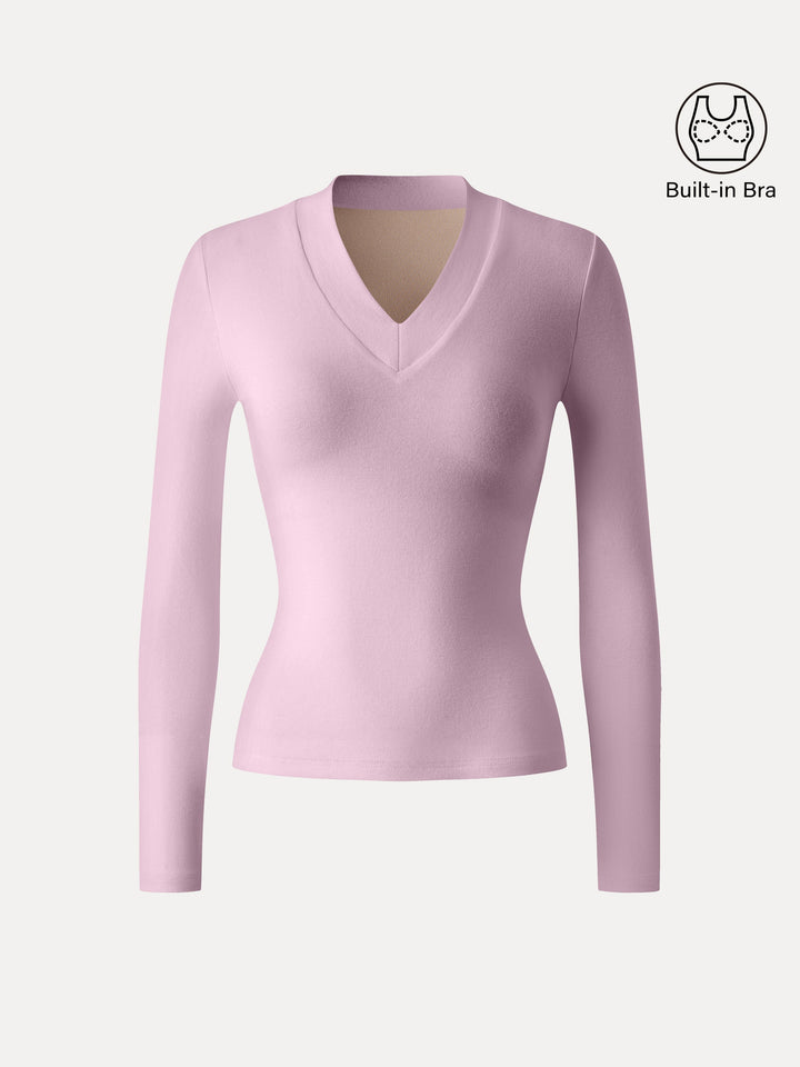 Essential V-neck Wide Binding Slimming Brami Top Opera Mauve XS