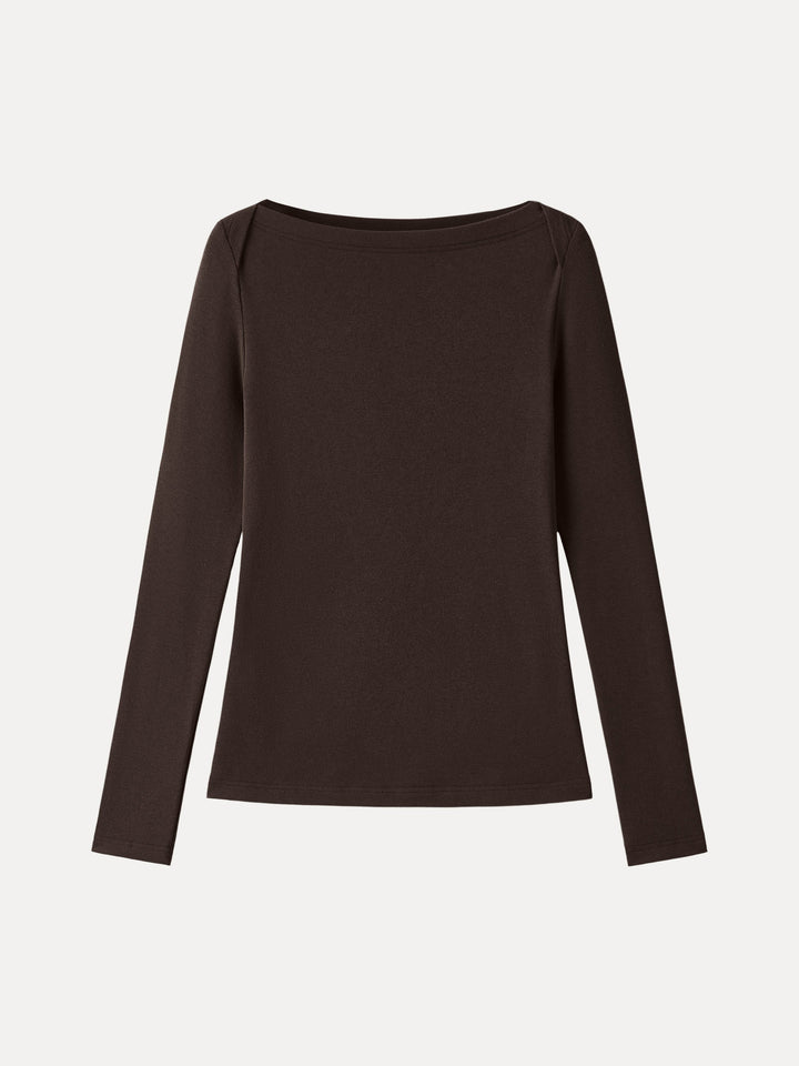 ProWarm Boatneck Long Sleeve Top Espresso XS