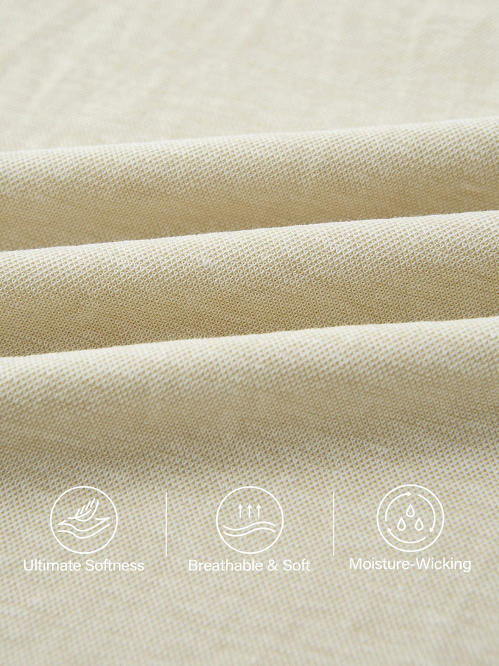 Wrinkle-free Cotton-linen Mid Rise Straight Leg Pant