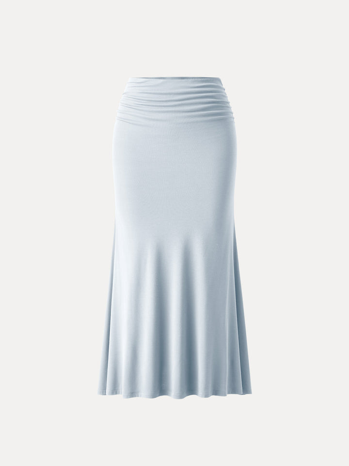Classic Side Ruched Mermaid Maxi Skirt