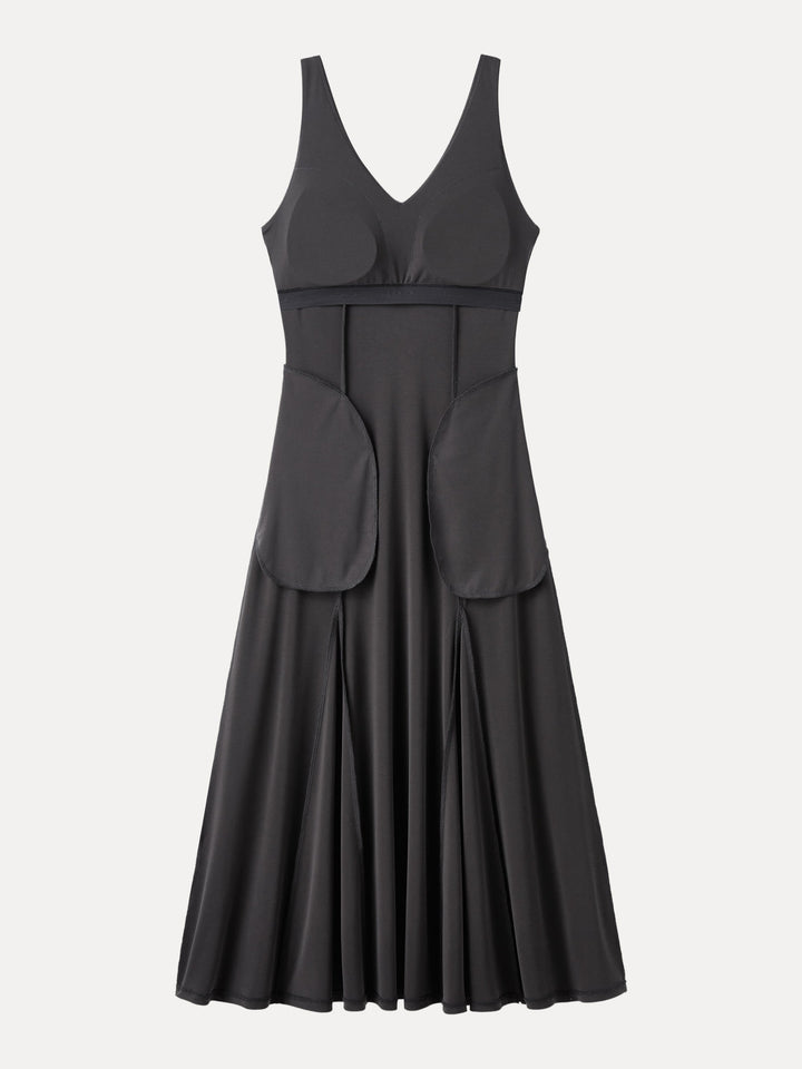 V-neck Fit-and-flare Midi Brami Dress