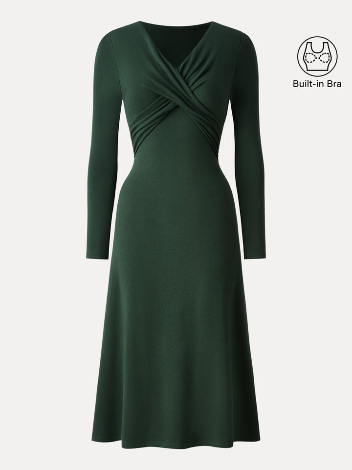 ProWarm V-Neck Surplice Midi Brami Dress