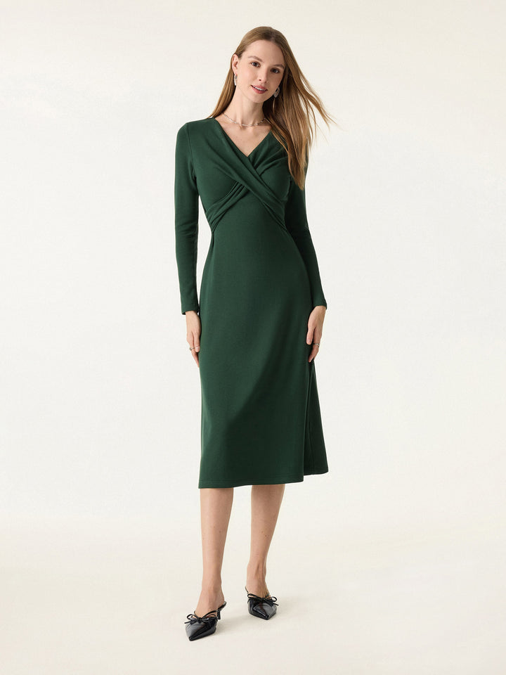 ProWarm V-Neck Surplice Midi Brami Dress