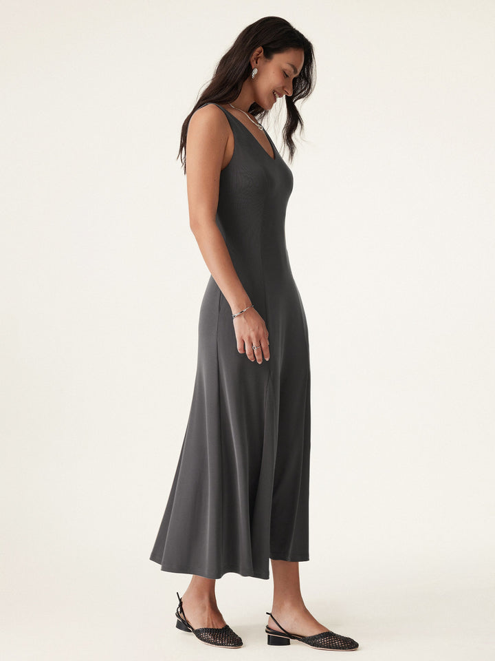V-neck Fit-and-flare Midi Brami Dress