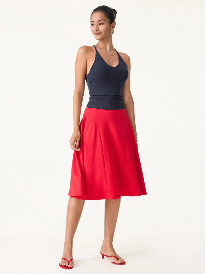 Ponte A-line Midi Pull-on Skirt