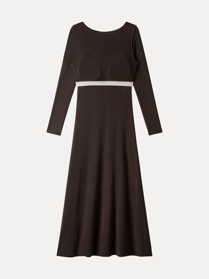Chic Boatneck Ruched Midi Brami Dress