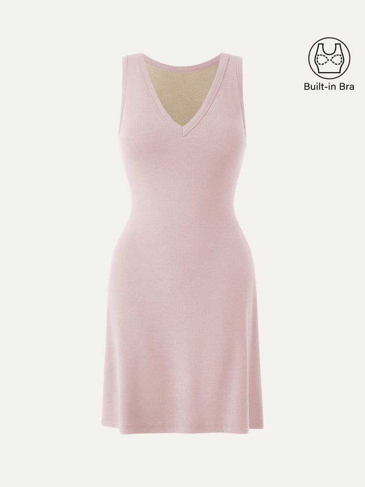 Flattering V-neck A-line New Airy Brami Tank Dress