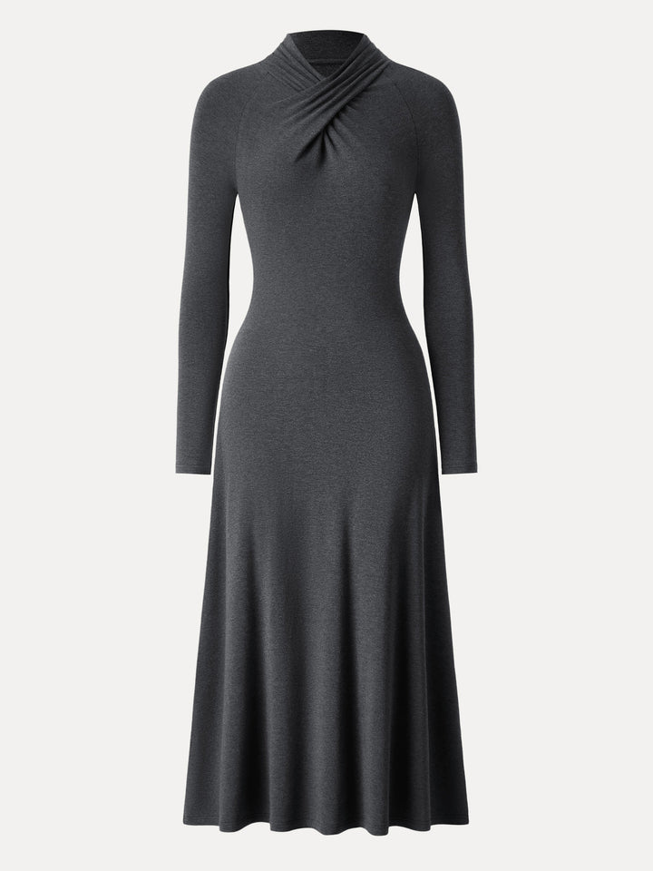 ProWarm Twisted Mockneck Midi Dress
