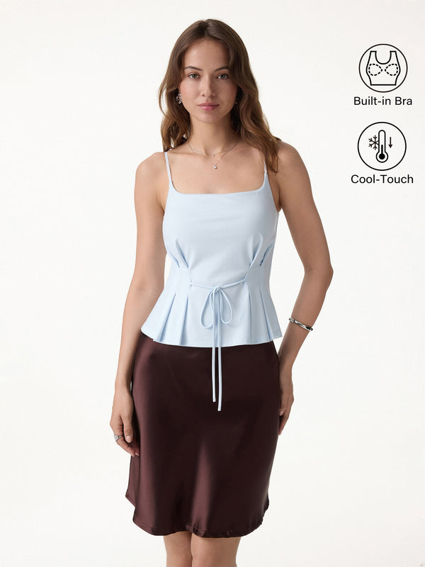 OGLmove Ponte Pleated Spaghetti Brami Blue Air XS