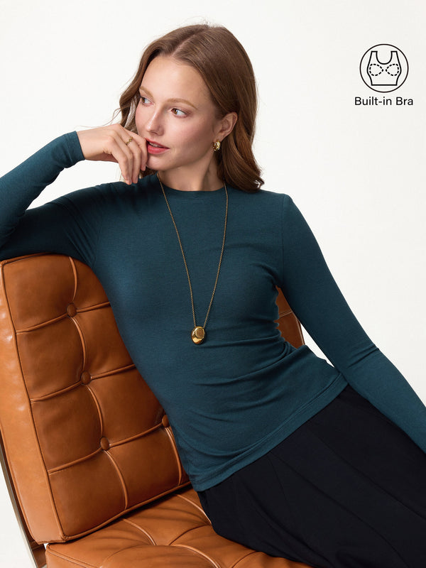 OGLmove Crewneck Long Sleeve Bra Top Forest Night XXS
