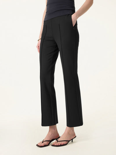 OGLmove Wrinkle-Resistant High Rise Cropped Flare Leg Travel Pant Regular Pure Black