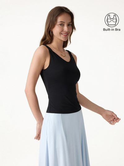 CoolTouch V-Neck BH-Tanktop mit gedrehten Trägern