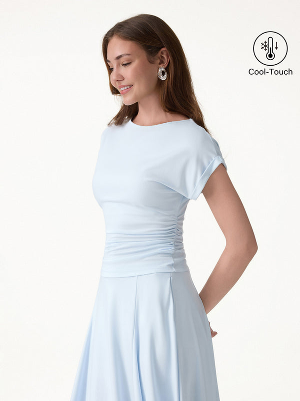OGLmove CoolTouch Round Neck Ruched Tee