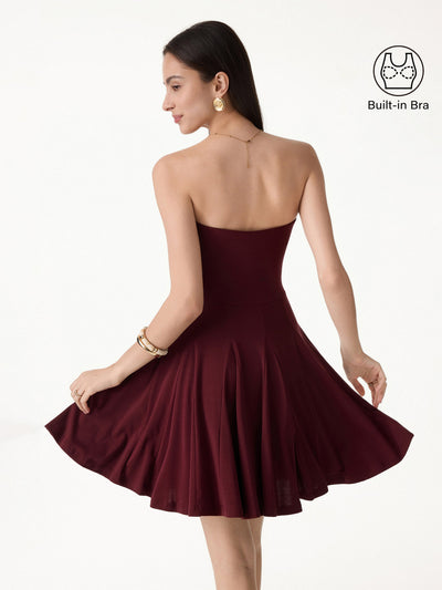 Bandeau-Godet-Tellerrock-Minikleid
