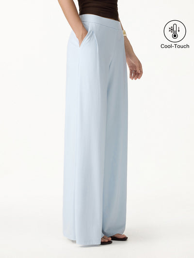 OGLmove CoolTouch Ponte Mid Rise Wide Leg Pants with Pockets Blue Air XS