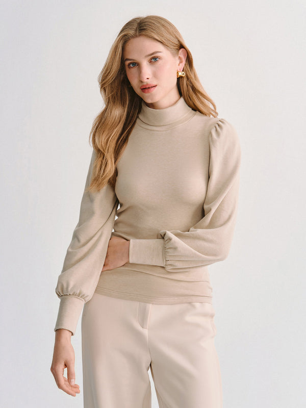 OGLmove ProWarm Turtleneck Puff Sleeve Top