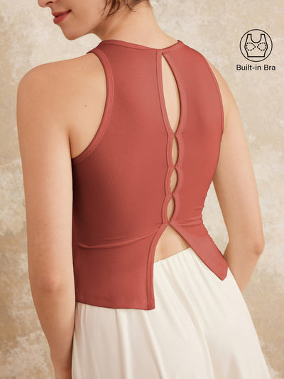 Crewneck Cut-out Bandless Brami Tank Terracotta XS