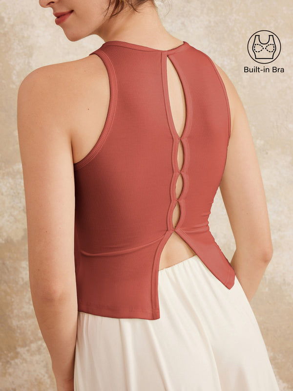 Crewneck Cut-out Bandless Brami Tank Terracotta XS