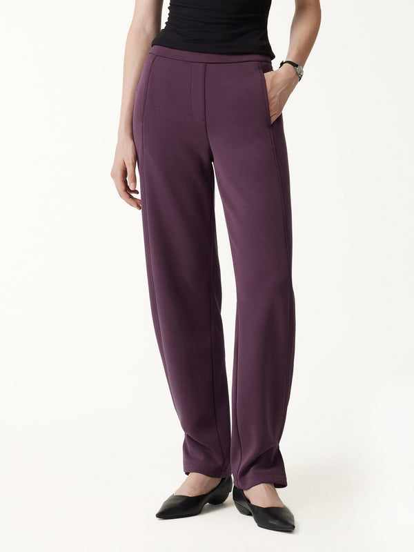 OGLmove MaxWarm Stretch Ponte High-Rise Belted Wide-Leg Pants with Pockets