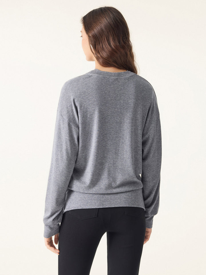 Lyocell Cashmere V-neck Drop Shoulder Top