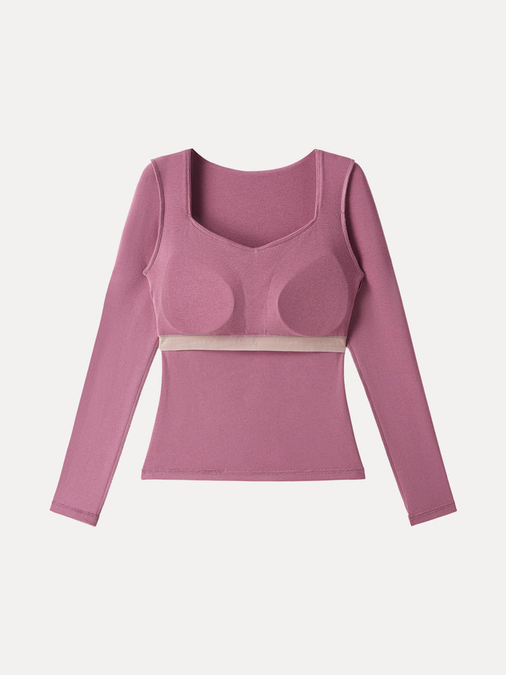 Light Warm Diamond Neck Tucked Brami Top
