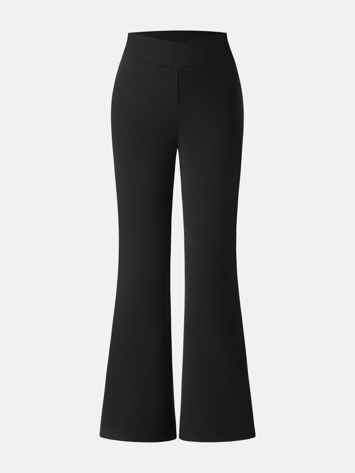 Cozy Warm V-Waistband Flared Leg Pull-On Pants