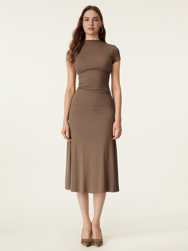 Breezy Pull-on Mermaid Midi Skirt