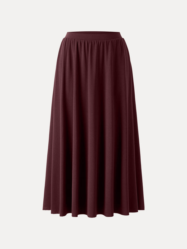 OGLmoveStretch Cotton Maxi Umbrella Skirt with Pockets