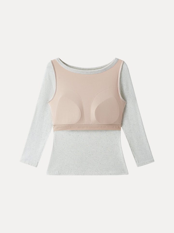 Boatneck 3/4 Sleeve Brami Top