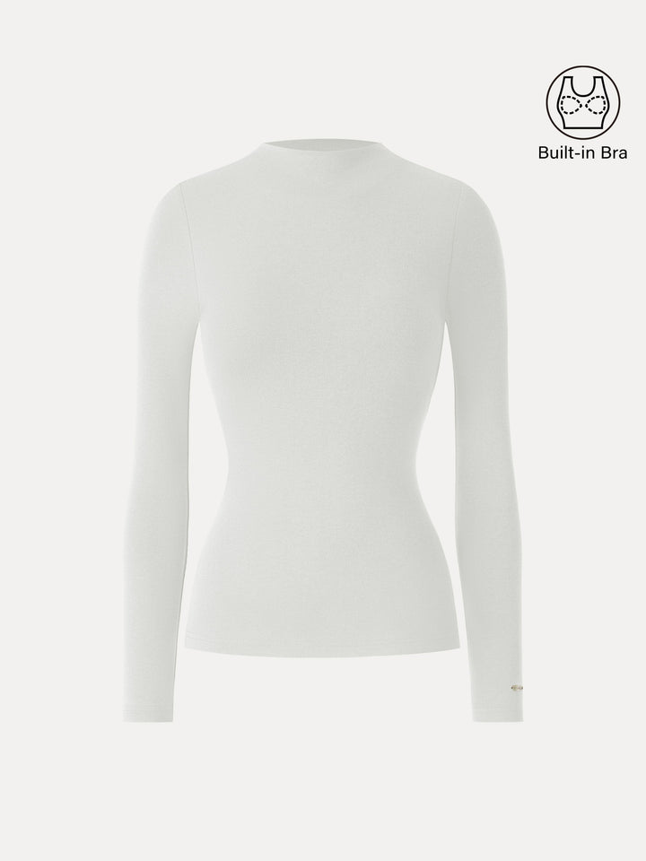 LiteWarm Mockneck Long Sleeve Brami Milk Cream XS