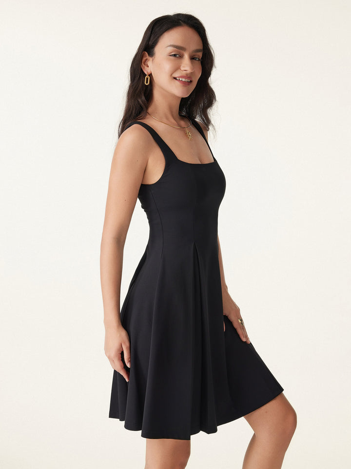 Square Neck Fit-and-flare Mini Brami Dress