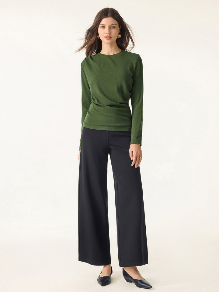 Light Warm Crewneck Tucked Top