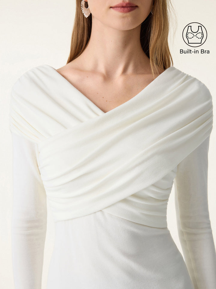 Ruched V-Neck Surplice Brami