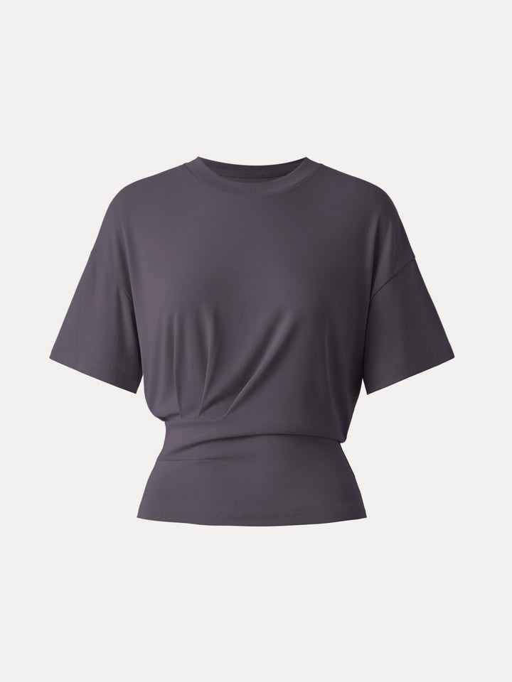 Sandwashed Crewneck Short Sleeve Tucked Tee Purple Gloam XS