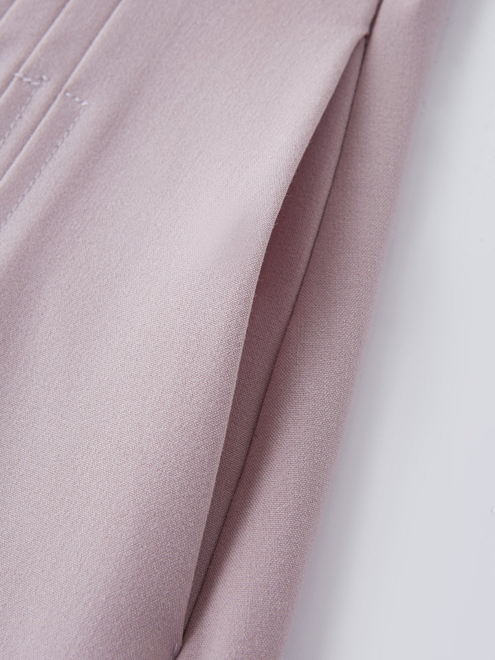 Wrinkle-Resistant A-line Pleated Midi Skirt with Pockets