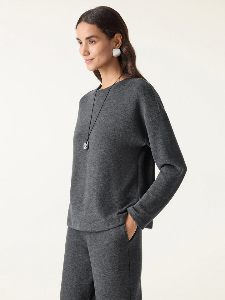 Relaxed Crew Neck Long Sleeve Top
