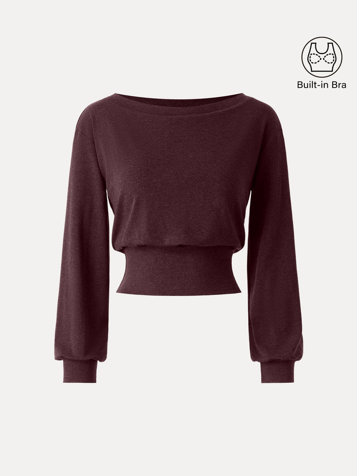 Non-Itchy Wool Blend Boatneck Brami Ruby Berry XS